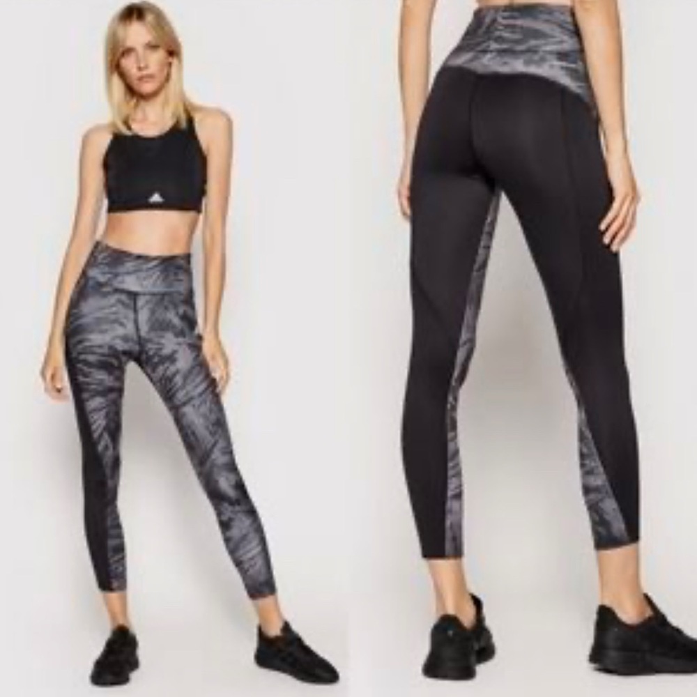 Adidas Black and Gray Performance Leggings